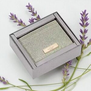 Kate Spade Sparkling Green Glitter Card Holder